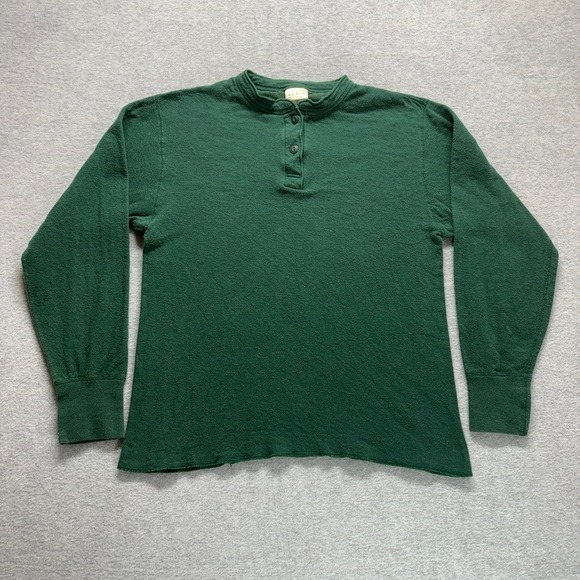 L.L. Bean Tops - Vintage LL Bean River Drivers Shirt Womens Medium Green Wool Blend Henley
